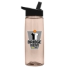 Garyline® Flair Tritan® Bottle with Flip-Straw Lid - 26 oz. - Transparent mocha mousse